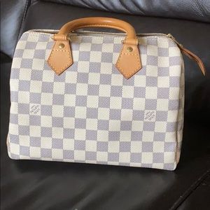 Used Louis Vuitton Damier Azur Canvas Speedy 25